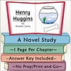 Homeschool Resource Co. Book Cover Educational book cover for 'Henry Huggins' by Beverly Cleary, featuring a fishbowl illustration and colorful chapter tabs for homeschooling resources.