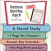 Educational homeschool reading resource featuring a book titled R.E.A.D. with a cat illustration, a pencil, and a study guide for 8-year-olds by Beverly Cleary.