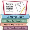 Homeschool Resource Co. Book Cover Educational book cover for Ramona and her Mother, featuring a colorful stack of books and a reading note with spelling words.