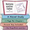 Homeschool Resource Co. Book Cover Educational book cover for 'Ramona and her Father' by Beverly Cleary, featuring a chapter study and answer key for homeschooling.