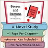 Homeschool Literature Study Guide Educational image of a homeschool literature study guide for Beezus and Ramona by Beverly Cleary, featuring a colorful book stack and a reading theme.