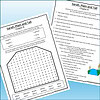 Slide2 Educational worksheet and story page for homeschooling, featuring a word search and chapter reading about Sarah, Plain and Tall.
