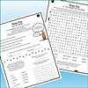 Slide2 Homeschool resource activity pages featuring a cat game and a word search for engaging learning at home.