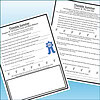 Slide2 Homeschool resource worksheet titled 'Thimble Summer' with chapter questions and a blue ribbon graphic.