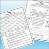 Slide2 Educational worksheet featuring a word search puzzle about Ribs and a story about a dog mascot named Ribsby.