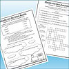 Slide2 Educational worksheet for 'Mandie and the Ghost Bandits' chapter 1, featuring vocabulary, comprehension questions, and a crossword puzzle for homeschool learning.