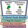 Homeschool Resource Co. Book Study Cover Book cover for a homeschool study bundle featuring a novel with chapters titled 'Mountain Born' and 'Amos Fortune: Free Man' with illustrations of trees and a mountain.