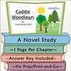 Caddie Woodlawn Novel Study Guide Cover of Caddie Woodlawn novel study with trees, sun, and clouds illustration, including study details and answer key.
