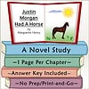 Homeschool Reading Book Cover Children's educational book cover titled "Justin Morgan Had A Horse" by Marguerite Henry, featuring a horse illustration and colorful book stack.