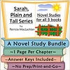 Sarah's Homeschool Book Series Cover of Sarah's Plain and Tall Series book bundle for homeschool studies with garden illustration.