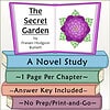 The Secret Garden Homeschool Resource Cover of The Secret Garden by Frances Hodgson Burnett, featuring a purple flower illustration and colorful book stack for homeschool study.