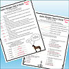 Slide3 Educational worksheet titled 'Justin Morgan Had A Horse' with questions and answers about the story, featuring colorful illustrations and handwriting.
