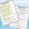 Slide3 Close-up of a homeschool quiz sheet titled 'The Happy Hollisters' with highlighted answers and annotations.