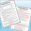 Slide3 Close-up of a homeschool workbook page titled 'Summer of the Woods' with questions and answers about a story.