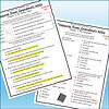 Slide3 Homeschool resource page showing a worksheet with questions about Grandma's Attic, including answers and a picture of a book and a pencil.
