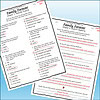 Slide3 Sample homeschool quiz worksheet with questions and answers about the book 'Family Forever' and 'Bushwin Bayberry'.