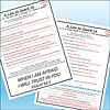 Slide3 Homeschool resource worksheet titled 'A Lion to Guard Us' with questions and answers for children, featuring a black and white design.