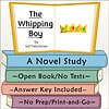 Homeschool Resource Co. Book Cover Book cover for 'The Whipping Boy' by Sid Fleischman, featuring a crown and colorful book spines, ideal for homeschooling literature studies.
