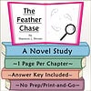 The Feather Chase Book Cover Colorful book cover for The Feather Chase by Shannon L. Brown, featuring a magnifying glass and feathers, promoting a homeschool novel study.