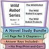 Wild Robot Series Book Bundle for Homeschool Image of the Wild Robot Series book bundle, including books 1-3 by Peter Brown, with study features for homeschooling.