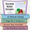 The Wild Robot Escapes Book Cover Children's book cover for The Wild Robot Escapes by Peter Brown, featuring a barn, tree, and sky scene, ideal for homeschool reading resources.