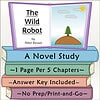 The Wild Robot Book Cover for Homeschooling Colorful illustration of a book cover titled The Wild Robot by Peter Brown, featuring a tree on a small hill and a bright sun in the sky, ideal for homeschooling resources.