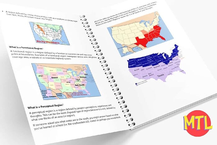 Homeschool Resource Co. educational materials on U.S. regions, including maps and regional characteristics for homeschooling curriculum.
