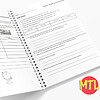 Open spiral-bound homeschool planning notebook with checklists, notes, and a small globe illustration, designed for organizing homeschooling activities and schedules.