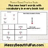 Heart Words Vocabulary Practice Book Educational Heart Words vocabulary practice book for early learners with colorful heart icons and simple sentences.