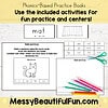 Phonics Practice Books for Homeschooling Phonics-based practice books with activities for fun learning and centers, including build and draw exercises with scissors and colored pencils.