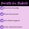 5 - Benefits for Students - High School The Paradigm of the Kings-From Compromise to Radical Reform Biblical Investigation-Case Study Educational infographic highlighting benefits for students, including boosting historical knowledge and decoding political patterns.
