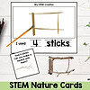 Pre-K Homeschool Math STEM nature cards activity with sticks and branches for educational learning.