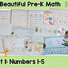 Preschool Math Curriculum Nature Play Based (2) Pre-K math learning materials including number worksheets, coloring pages, and activity guides for numbers 1-5 from Homeschool Resource Co.