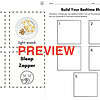 Screenshot 2026-06-18 at 10.10.35 PM Educational worksheet for building a bedtime rhythm with images of snacks, sleep helpers, and a bed.