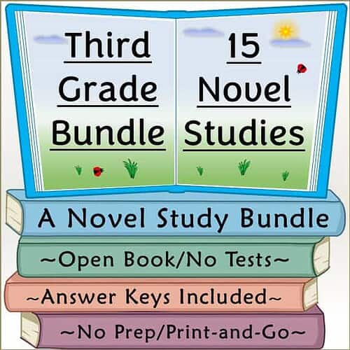 Third grade homeschool study bundle with open book, answer keys, and no prep print-and-go materials for effective learning.