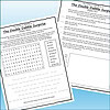 Slide2 Homeschool resource materials including a word search puzzle and reading pages from 'The Double Dabble Surprise' chapter.