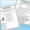 Slide2 Homeschool resource worksheet featuring a story about a boy and a squirrel, with questions and activities for children.