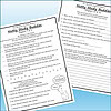 Slide2 Page from 'Nutty Study Buddies' book with chapter 15 and 16 questions about Michael and Mrs. Gomer.