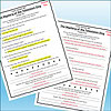 Slide3 Close-up of a printed chapter quiz page from 'The Mystery of the Television Dog' with red markings and annotations.