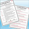 Slide3 Homeschool Resource Co. educational worksheet for kids with questions and answers about a snow day, featuring colorful illustrations and engaging activities.
