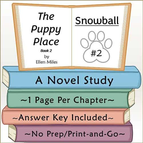 Cover of The Puppy Place Snowball Book 2 by Ellen Miles, featuring a paw print and chapter title, for homeschool reading resources.