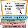 Cam Jansen Series Novel Study Bundle Educational book cover for Cam Jansen Series, featuring a magnifying glass and colorful books, ideal for homeschool learning resources.
