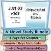 Homeschool Book Bundle for Kids Image of a homeschool book bundle titled 'Just Us Kids' with study guides for 'Shipwrecked and Frozen' by D. Stewart, including answer keys and no prep needed.
