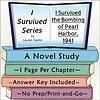 Survived Series Book Cover Book cover for Survived Series by Lauren Tarshis, featuring a blue open book with chapter title about Pearl Harbor bombing, and colorful stacked books with study notes.