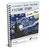 cropped-Picturerotation3mockup.png Homeschool art lesson plan featuring "Starry Night" by Vincent van Gogh, suitable for all ages, with educational focus on famous painters and art history.