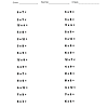 Homeschool Resource Co. Educational Math Worksheet Math multiplication worksheet for homeschool students with various multiplication problems and spaces for answers.