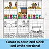 Counting worksheets gem mining Educational math activity sheets for homeschool, featuring colorful and black-and-white versions of counting and sorting exercises.