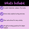 2 - What's Included - High School 2026 September ELA Bell Ringers Homeschool Resource Co. September educational prompts and activities for homeschooling.