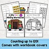 Homeschool Resource Co. Mining Workbook Covers Educational mining workbook covers for homeschooling, featuring counting to 120 with colorful and black-and-white options, designed for early learners.