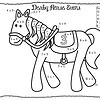 Homeschool Horse Stamps Coloring Page Educational horse coloring page with simple math problems for homeschool learning, featuring a horse with numbered sections and a color key.